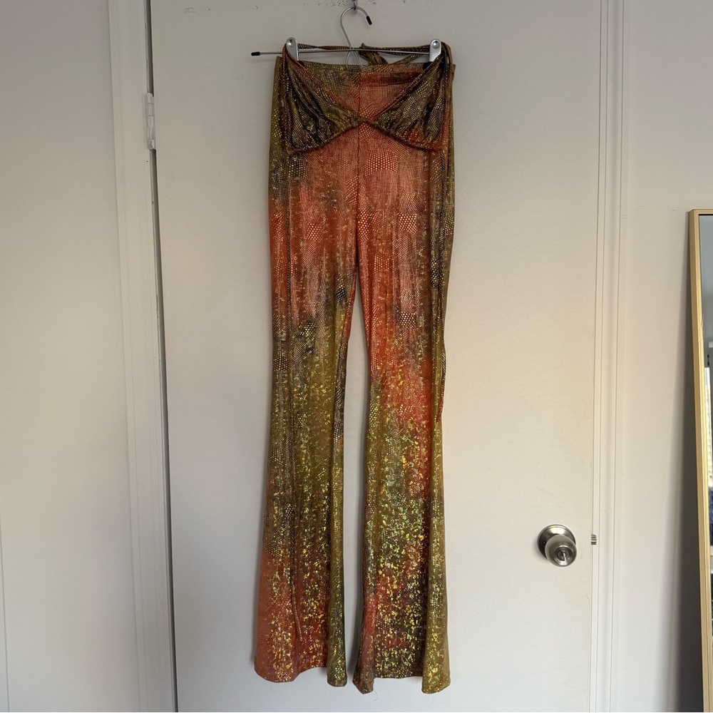 Dolls kill orange shimmer pant set